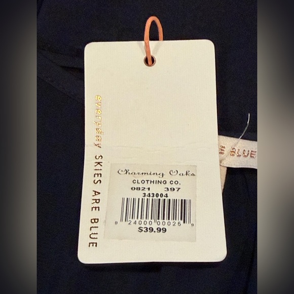 NWT Skies Are Blue Pleated Flutter Sleeve Blouse, Size S - Picture 5 of 6